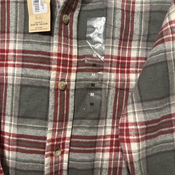 RedHead Mens medium Flannel Button Down plaid Shirt red green NWT - Picture 4 of 10